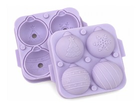 Molde silicona doble 4 esferas decoradas Navidad 